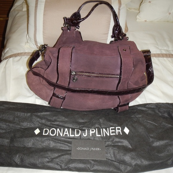 Donald J. Pliner Handbags - Donald J. Pliner Large, Purple Leather/Suede Tote